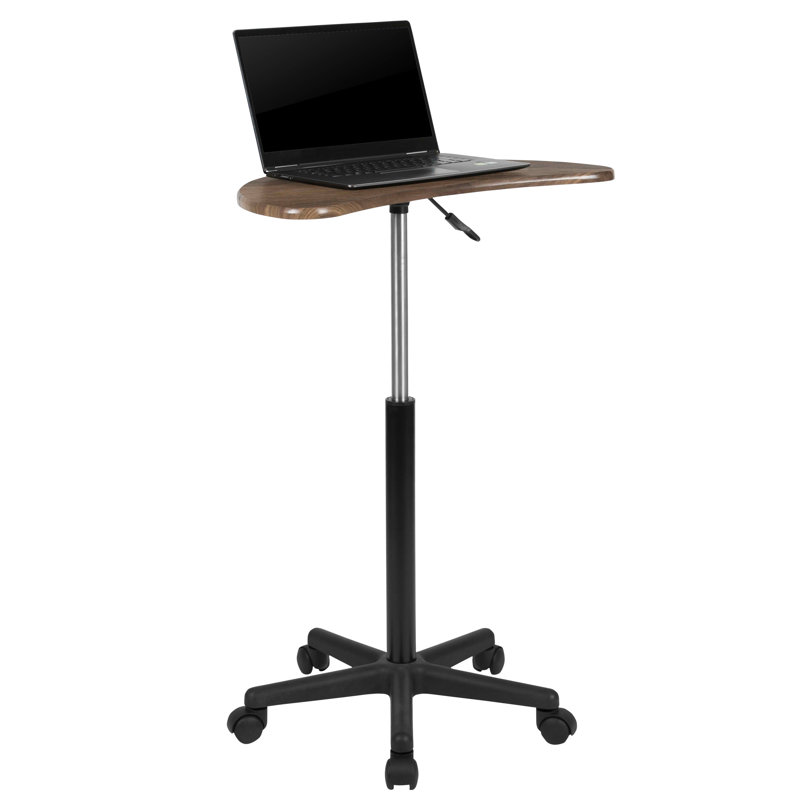 Venable Half Circle Standing Desk Converter Symple Stuff Color Top Frame Rustic Walnut Black